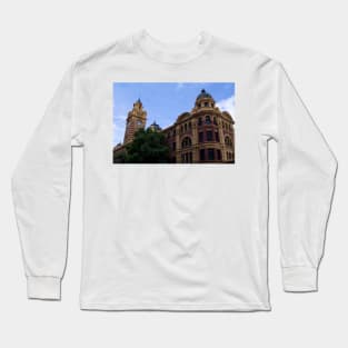 Timeless Elegance of Flinders Street Station Clock Tower Long Sleeve T-Shirt